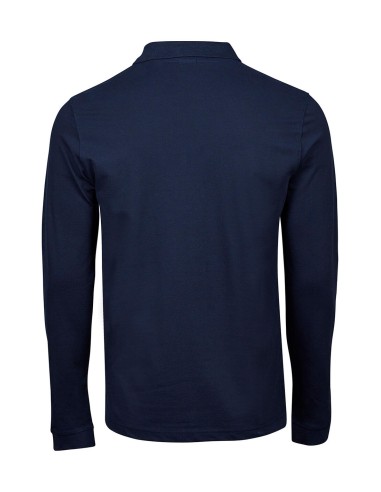 T-1406-Mens Luxury Stretch Long Sleeve Polo